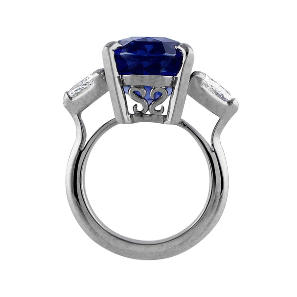 14ct Natural Ceylon Sapphire AGL Certified Ring in platinum