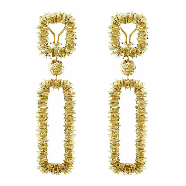 Estate Tiffany & Co. 18kt Yellow Gold Rectangular Chandelier Earrings