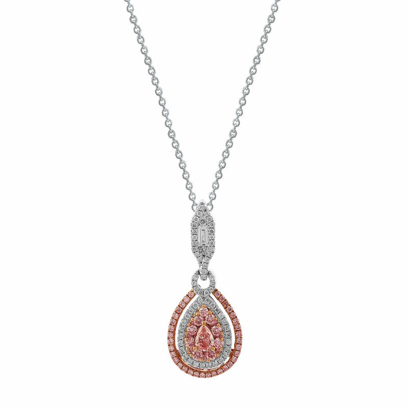 Pink Pear Shape Diamond Necklace