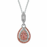 Pink Pear Shape Diamond Necklace