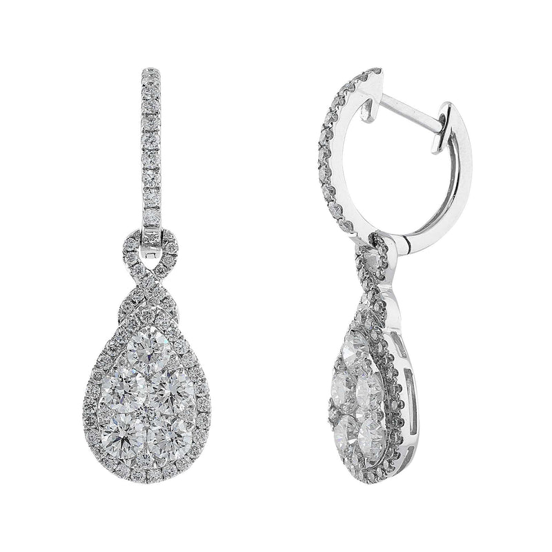 Diamond Cluster Teardrop Earrings