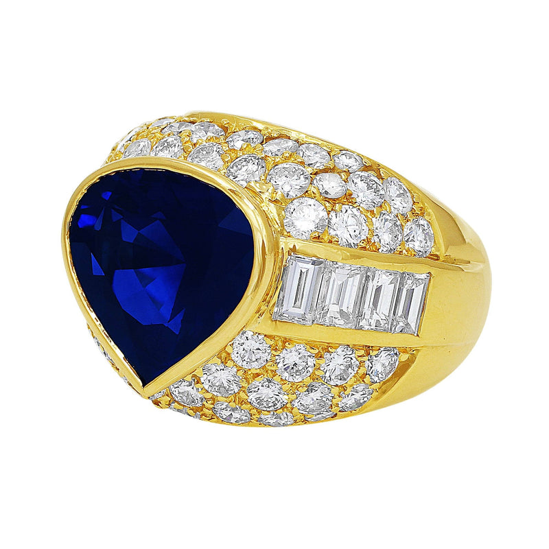 Estate 10.55ct Gubelin-certified Sapphire and Diamond Bulgari Ring