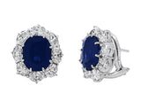 Estate Oval Sapphire Diamond Earrings