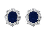 Estate Oval Sapphire Diamond Earrings