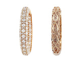 Diamond Set Rose Gold Hoop Earrings