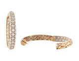 Diamond Set Rose Gold Hoop Earrings