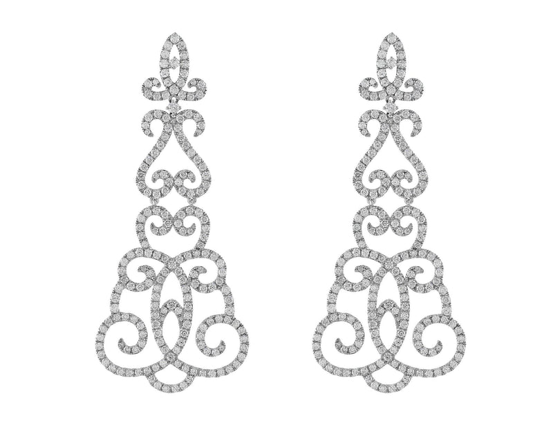 Diamond Arabesque Dangle Earrings