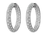 Diamond Scroll-set White Gold Hoop Earrings