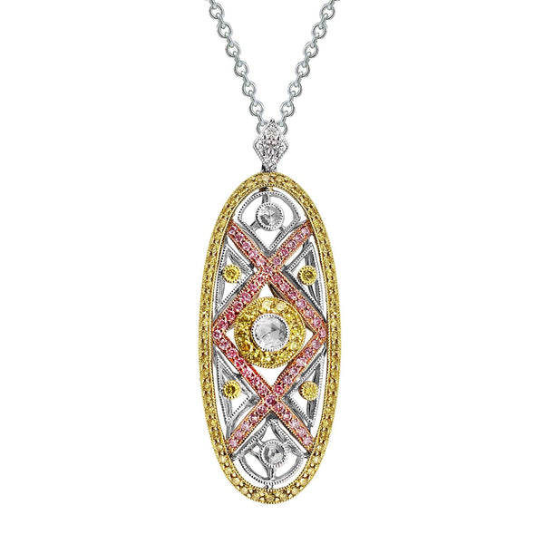 Fancy Color Diamond Oval Pendant