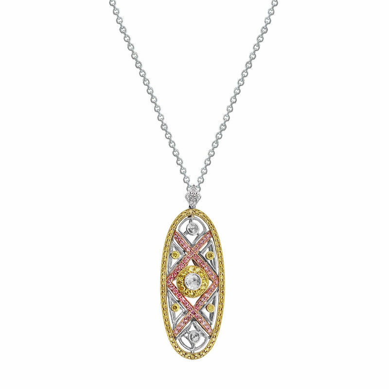 Fancy Color Diamond Oval Pendant