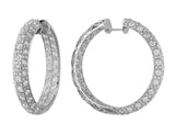 Diamond Scroll-set White Gold Hoop Earrings