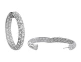 Diamond Scroll-set White Gold Hoop Earrings