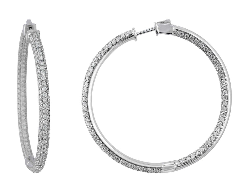 White Gold Diamond Hoop Earrings