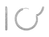 Full Pave Diamond Eternity Hoop Earrings