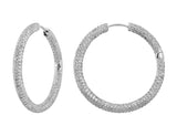 Full Pave Diamond Eternity Hoop Earrings