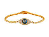 Rose Gold Diamond Evil Eye Bracelet
