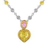 Yellow Diamond Heart Necklace