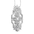 18k White Gold 4ct Estate Diamond Convertible Brooch Necklace