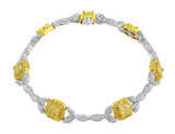 Delicate Fancy Yellow and White Diamond Bracelet