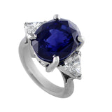 14ct Natural Ceylon Sapphire AGL Certified Ring in platinum