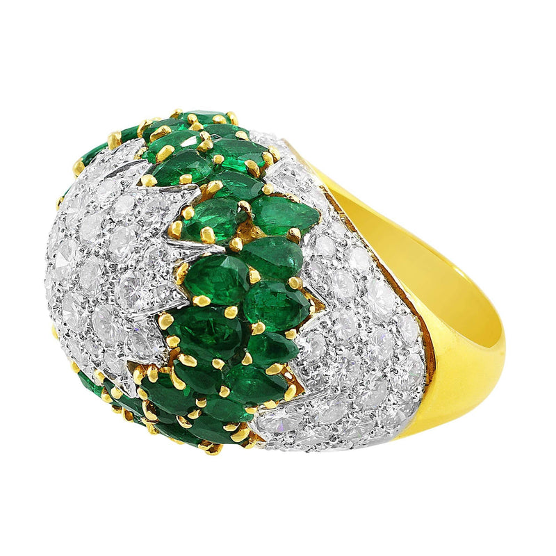 Estate Emerald and Diamond Cocktail Ring