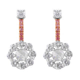 Rose cut Diamond Drop Earrings