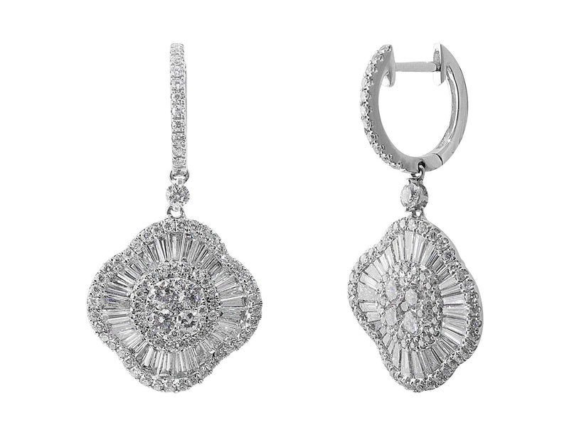 Ballerina Diamond Drop Earrings in 18k white gold