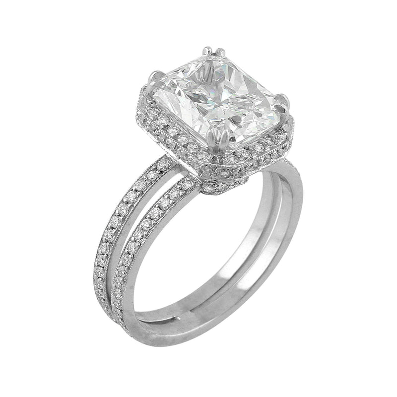 4ct Internally Flawless Radiant Cut Diamond Ring