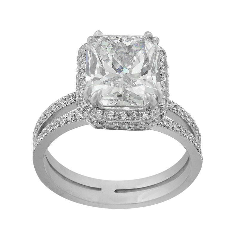4ct Internally Flawless Radiant Cut Diamond Ring