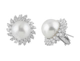 Estate Pearl and Diamond Earrings