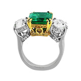 4ct Colombian Emerald Diamond Ring, AGL-certified