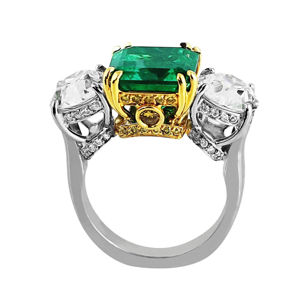 4ct Colombian Emerald Diamond Ring, AGL-certified