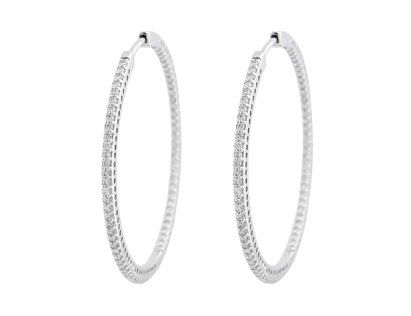 Estate 1.25ct Diamond Hoop Earrings