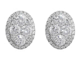Oval Pave Diamond Earrings