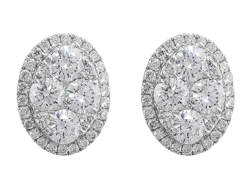 Oval Pave Diamond Earrings
