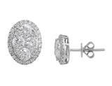 Oval Pave Diamond Earrings