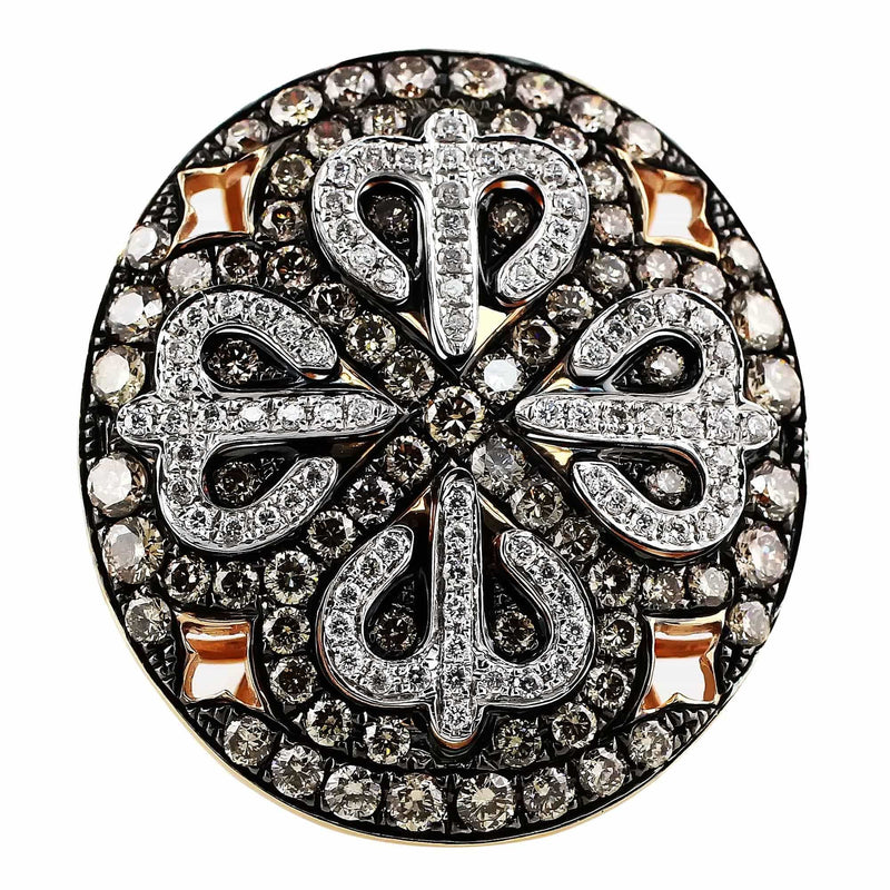 Brown Diamond Round Filigree Ring