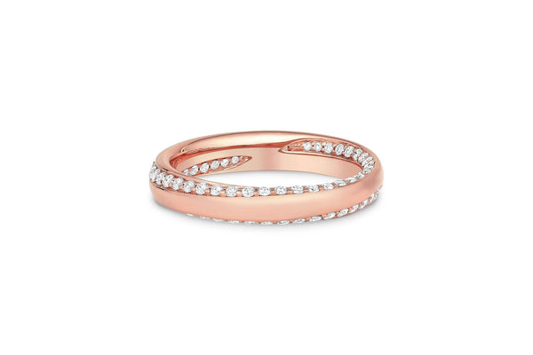 18k Rose Gold 0.64ctw Diamond Inside Out Spiral Band
