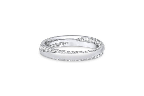 18k White Gold 0.62ctw Diamond Inside Out Spiral Band