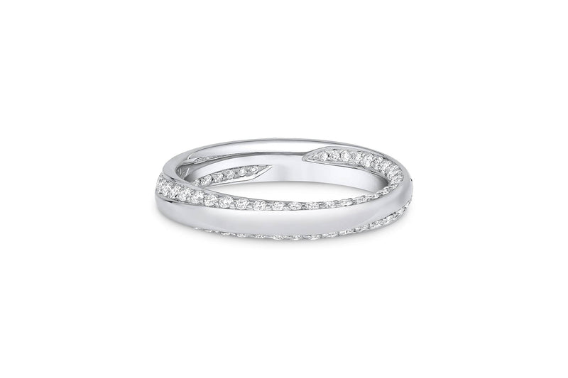 18k White Gold 0.62ctw Diamond Inside Out Spiral Band