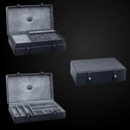 Multi Storage Case with additional tray Woven Carbon Fiber Texture