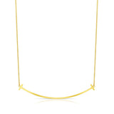 Tiffany & Co. 18K Yellow Gold Large T Smile Pendant Necklace - Estate