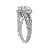 2ct Cushion Cut Riviera Diamond Ring, center diamond GIA-certified