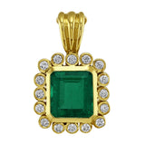 Estate Emerald Diamond Pendant