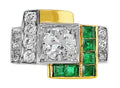 Art Deco Diamond Emerald Ring
