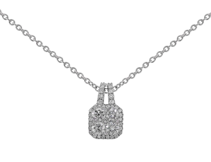 Diamond Square Drop Necklace