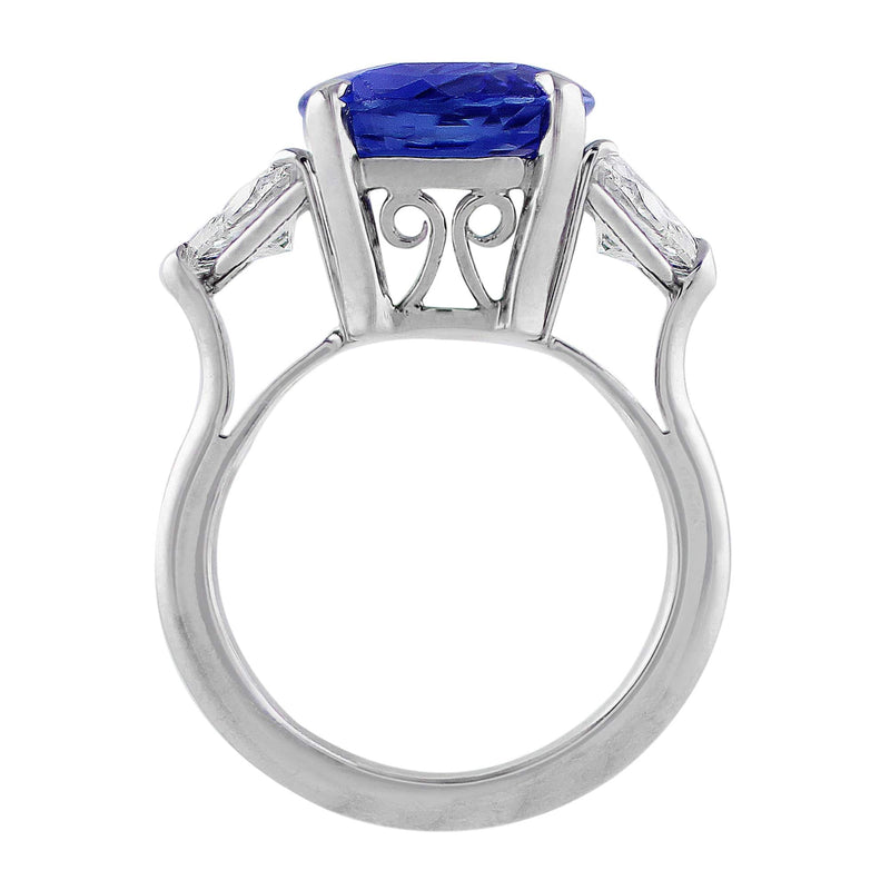 7ct Ceylon Sapphire Pear Diamond Ring