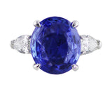 7ct Ceylon Sapphire Pear Diamond Ring