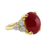 15.05ct Cabochon Burmese Ruby Ring