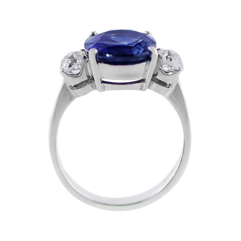 5.11ct Ceylon Sapphire Diamond Platinum Ring